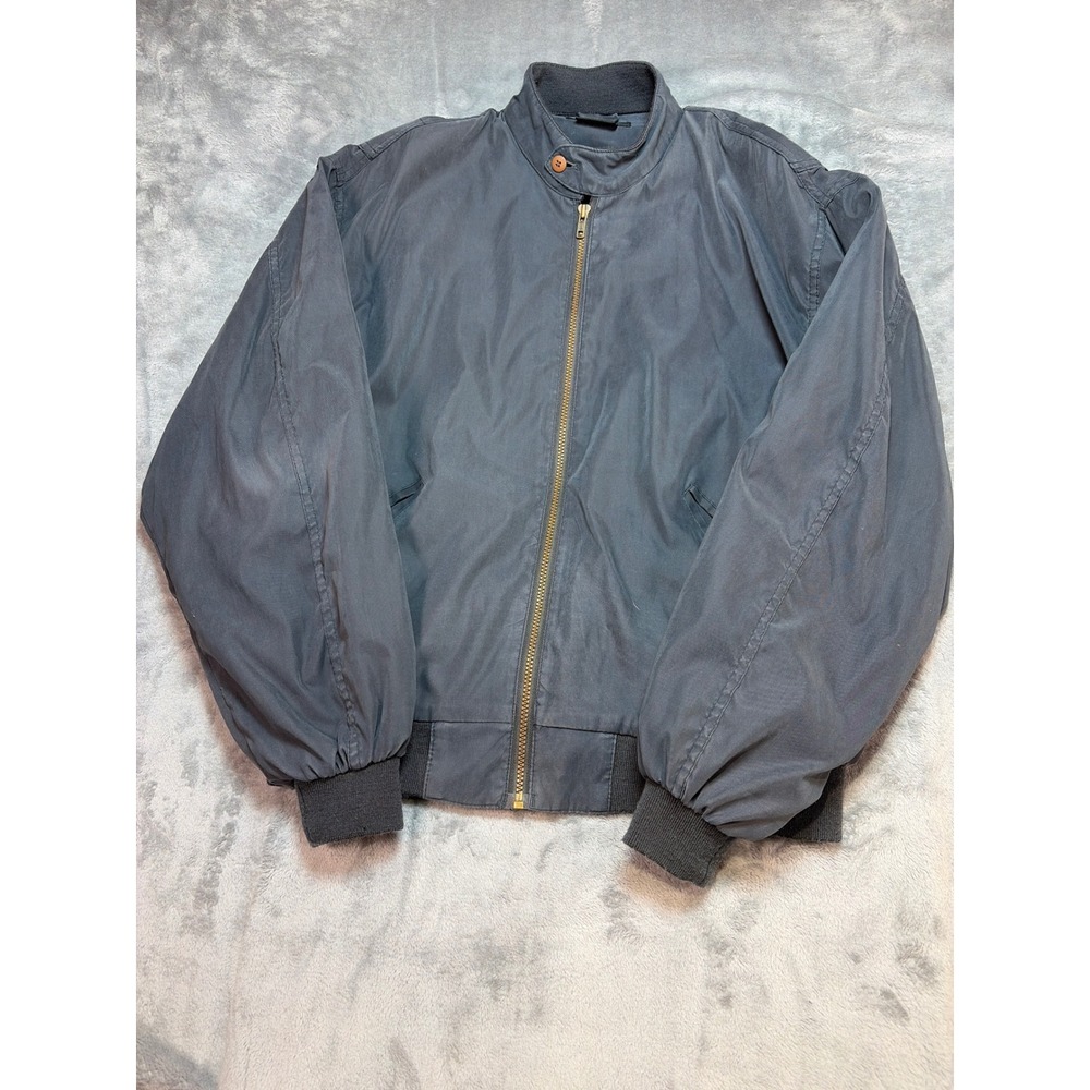 Metropolitan View Mens Gray Bomber Jacket Size M Satin Lined Full Zip Classic